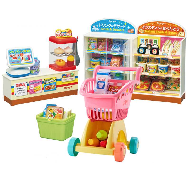新款Toyroyal日本皇室欢乐购物车超市玩具仿真便利店男女孩过家家