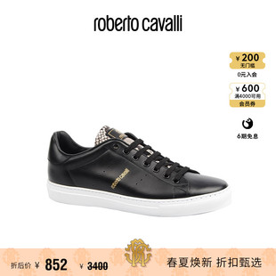 RC男士运动鞋 黑色牛皮休闲运动鞋Roberto Cavalli