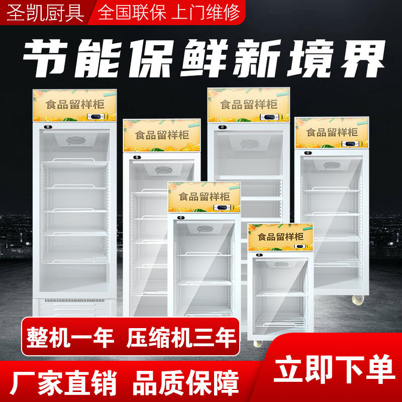 食品留样柜 学校幼儿园饭菜保鲜冷藏带锁冰柜 小型啤酒饮料展示柜