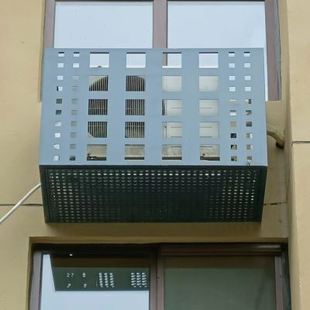 镂空冲压圆孔铝单板雕花空调外机保护罩格栅铝合金百叶窗遮挡护栏