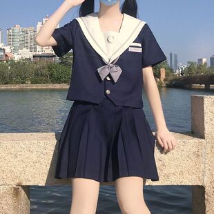 原创正版冷月jk制服女春秋季日系学院风不良水手服百褶套装短裙