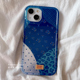 ins日韩格纹小碎花适用苹果16Promax手机壳iPhone15Promax新款13高级感14保护套防摔硅胶全包女款软克莱因蓝p