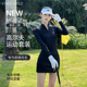 新品高尔夫女装长袖运动修身弹力显瘦球衣golf防走光短裙上衣套装