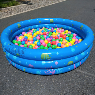 80CM-150CM 三环印花充气海洋球池 儿童家用圆形游泳池