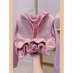 2023春秋新款奶系穿搭粉色甜美针织开衫高级感超好看毛衣外套女装