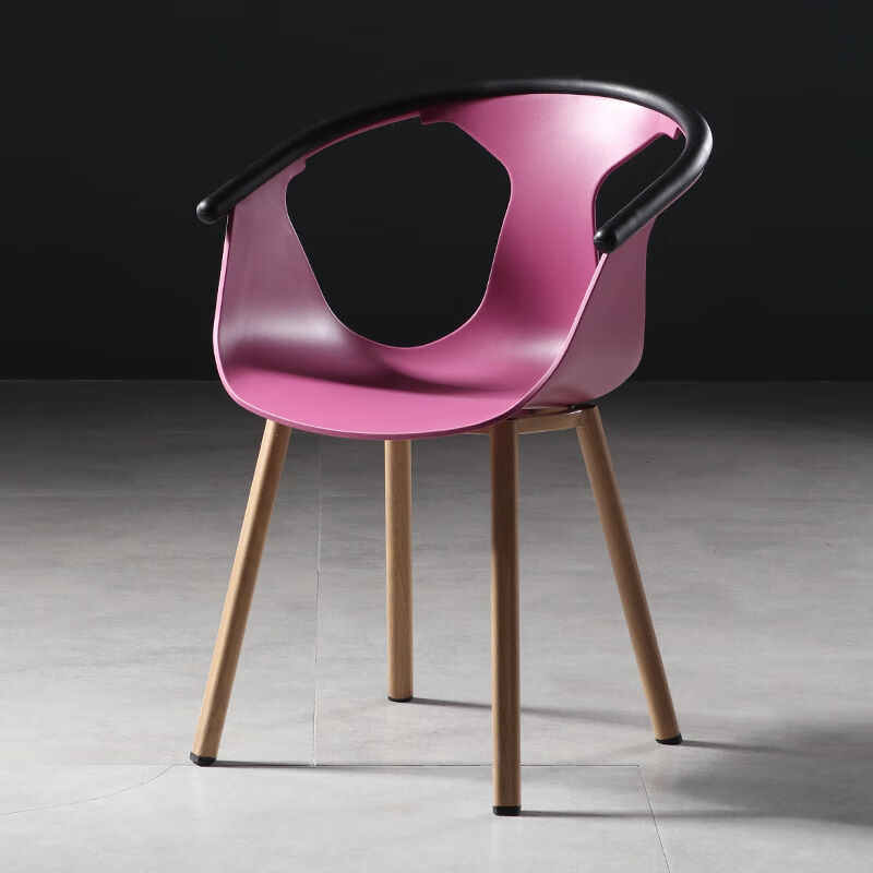 北欧洽谈塑料靠背椅大人凳子设计师椅简约桌椅子餐厅创意休闲椅玫