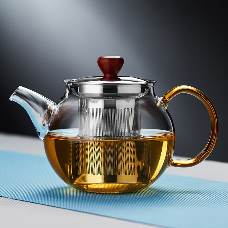 绿昌明玻璃茶壶单壶家用小号耐高温泡茶器防烫加厚过滤茶具套装