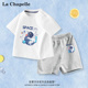 拉夏贝尔男童夏装套装2024新款一岁宝宝夏季纯棉短袖t恤儿童短裤