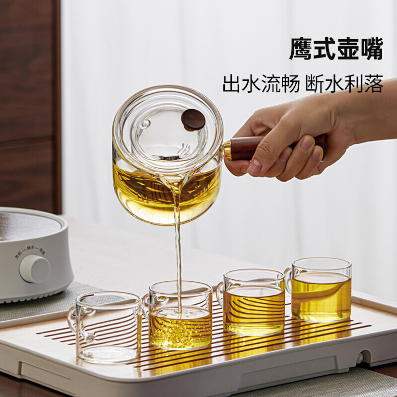 高档玻璃茶具套装耐高温家用煮茶壶过滤泡茶壶办公小型干泡台功夫