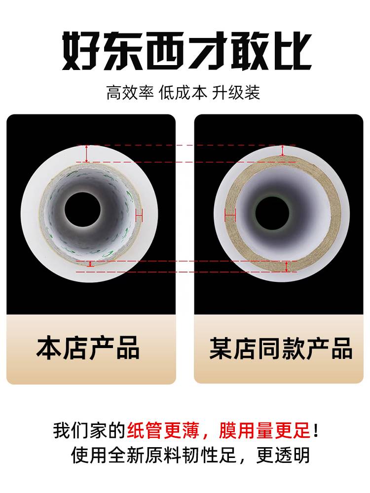 50cm缠绕膜打包膜塑料薄膜大卷包装围膜搬家保护膜pe拉伸膜工业用