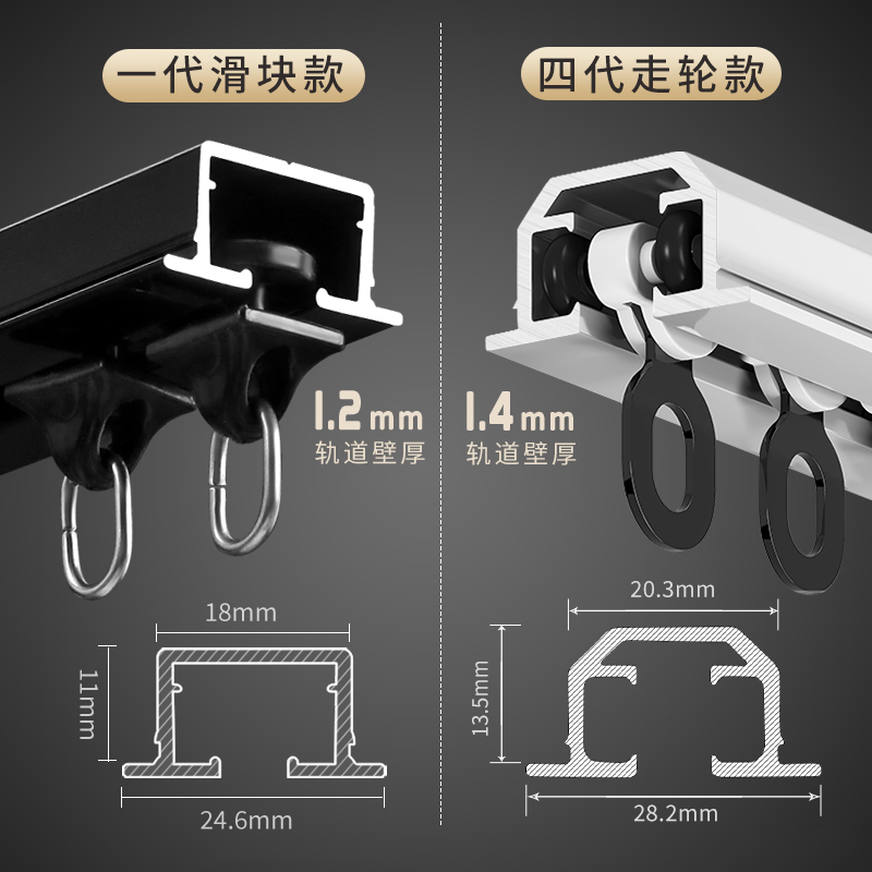 嵌入式隐形窗帘轨道顶装内嵌式预埋暗