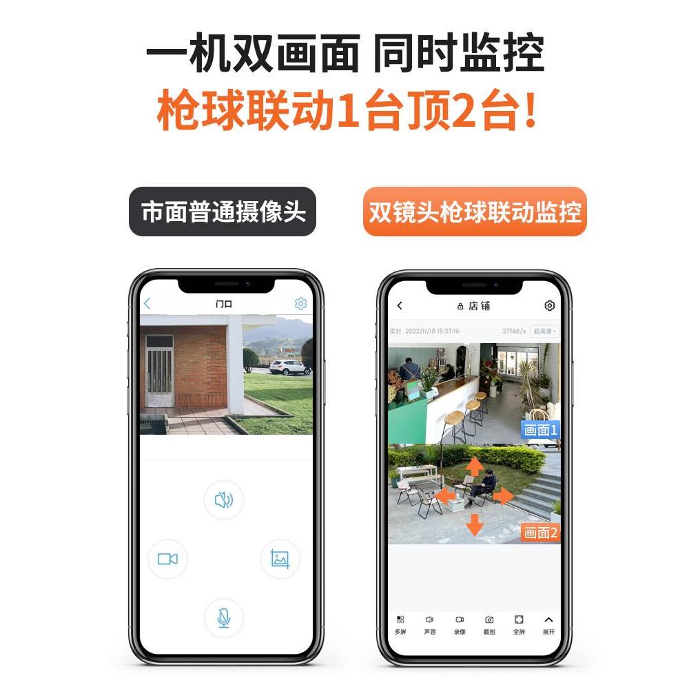 监控器360度无死角家用摄像头无线WIFI连手机远程室外夜视4G摄影