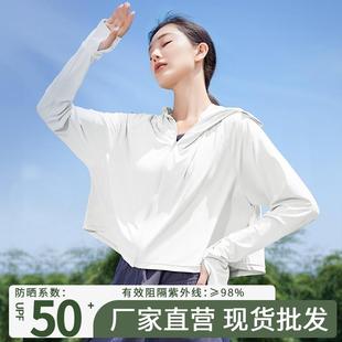 防晒衣女夏季连帽斗篷轻薄宽松透气防紫外线冰丝披肩UPF50+防晒服