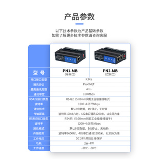 艾莫迅profinet转modbus rtu协议网关485网口转换通讯模块PN1-MB