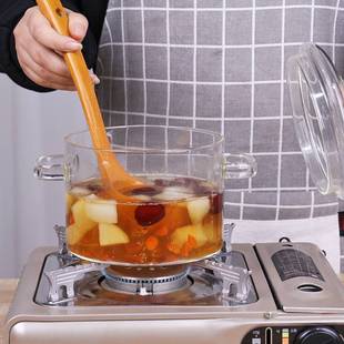 可明火耐高温家用玻璃透明泡面碗双耳汤锅养生煲粥炖锅小号玻璃锅