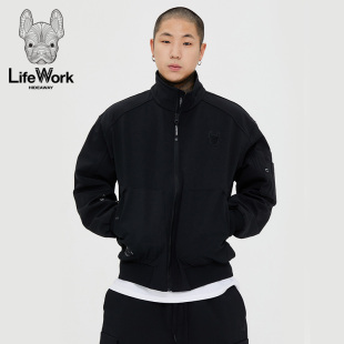 LifeWork2024年春季新款防风外套立领宽松韩版夹克上衣男女同款