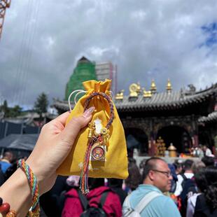 五台山手链唐卡藏式手绳手搓棉编织五路财神眼扎基拉姆绿度母文珠