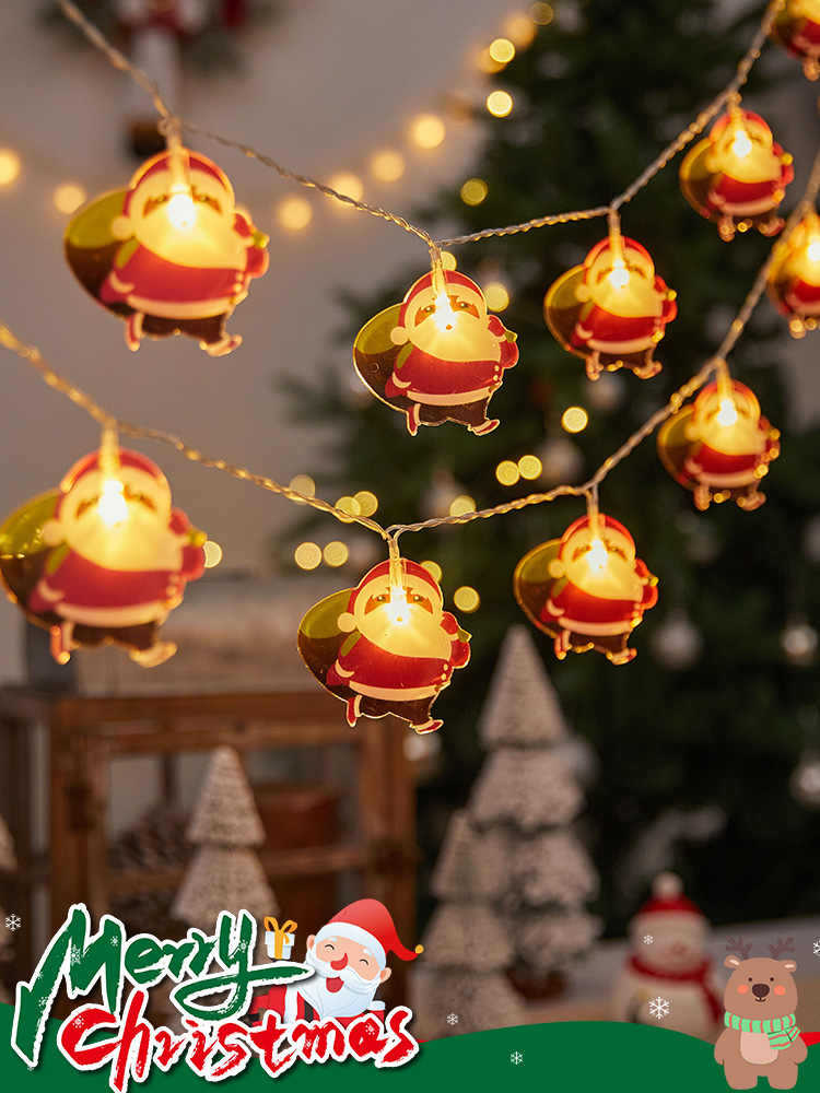 雪人圣诞树节日装饰品小彩灯闪灯串灯满天星老人挂件灯饰场景布置