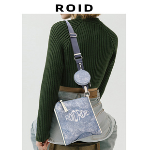 ROID真皮包包女款头层牛皮牛仔设计感小众设计师高级感单肩斜挎包