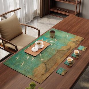 新中式茶席禅意棉麻吸水茶台桌布中国风小尺寸实木茶桌垫子茶席布