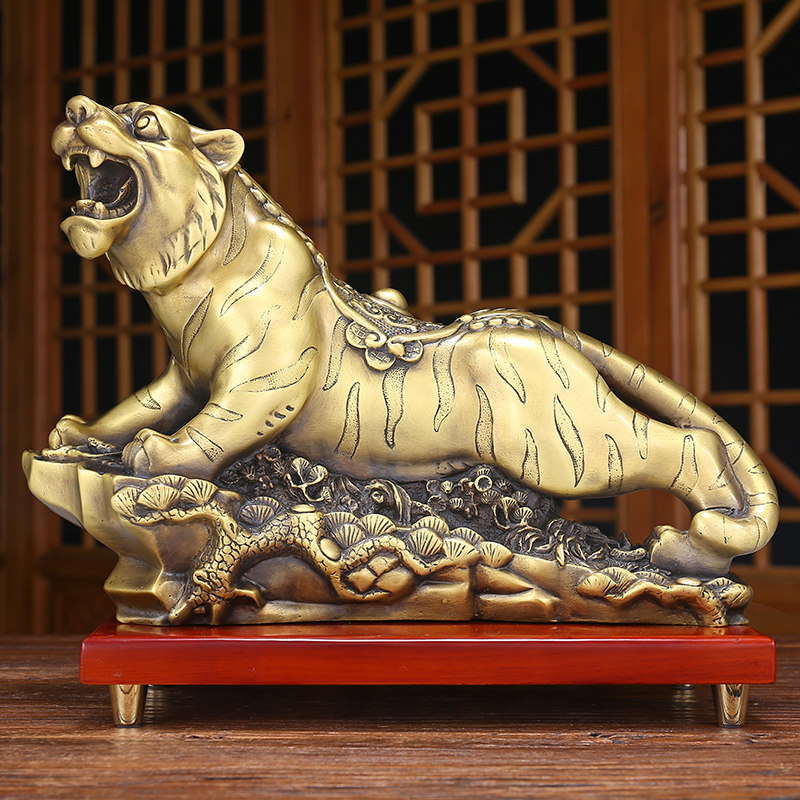 2022年新款虎年吉祥物礼品纯铜老虎摆件铜虎高端客厅办公室装饰品