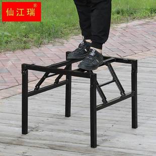 正方形桌子腿支架餐台脚铁桌腿桌架子可折叠桌腿折叠支架小桌子架