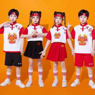 六一儿童节活动演出服男女童中国风套装啦啦队表演服国潮运动会