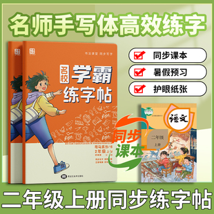 2024新版小学二年级上册语文同步练字帖人教版每日一练2年级上同步字帖部编版小学生专用练字写字课课练铅笔钢笔楷书学霸暑假字帖