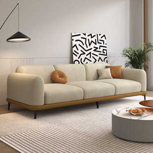 意式防猫抓布艺沙发现代简约小户型客厅直排法式奶油风科技布沙发