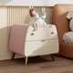 儿童猫咪床头柜女孩卧室实木卡通边柜简约现代网红创意可爱小柜子