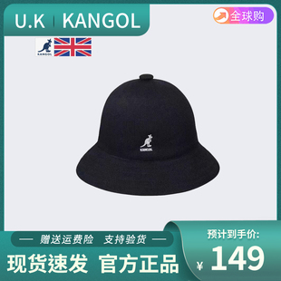 正品KANGOL袋鼠帽子圆顶渔夫帽大头围男女士冬季保暖毛巾防晒盆帽