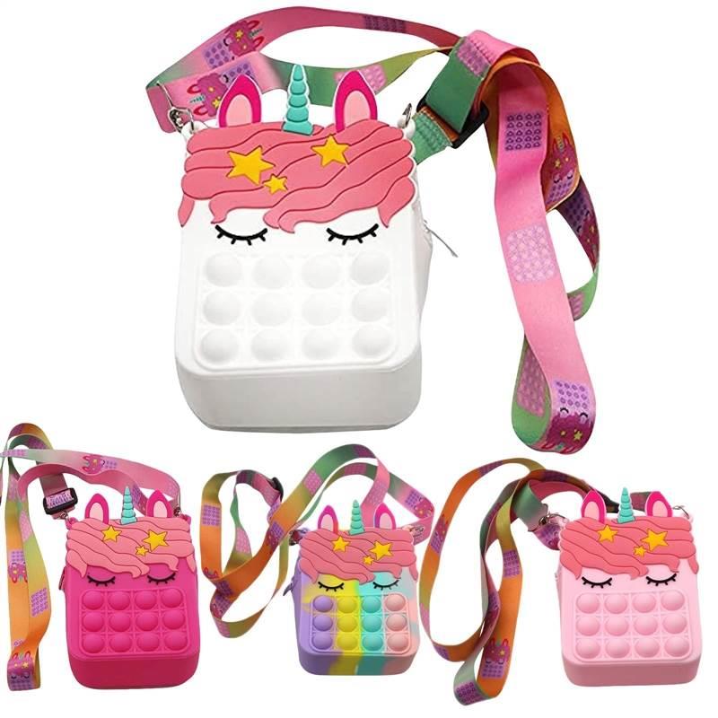 2023 New Messenger Bag for Girls Toys Anti-Stress Push Bu