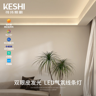 照明 led双眼皮吊顶线条灯预埋嵌入式客厅石膏线灯带线型灯槽