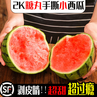 正宗山东2k小西瓜当季手掰薄皮新鲜水果糖丸全美西瓜无籽清甜多汁