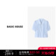 Basic House/百家好莱赛尔纯色休闲衬衫女式夏日新品宽松短袖上衣