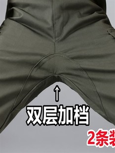 工作服裤子加档工装裤男纯棉直筒宽松耐磨长裤休闲电焊工劳保裤子