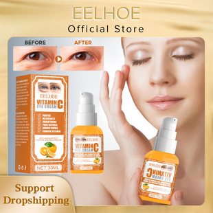 EELHOE Vitamin C Eye Cream Remove Dark Circles Nourish Light