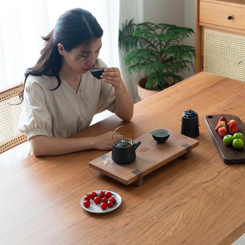 北欧实木餐桌椅现代简约樱桃木原木餐桌大板桌饭桌日式家用小户型