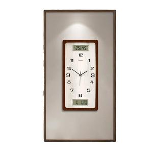 新款实木挂钟长方形横款家用客厅时尚新中式现代简约挂墙钟表时钟