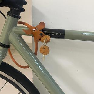儿童自行车锁可爱卡通饼干小狗创意车锁硅胶防盗锁防盗钥匙扣插锁