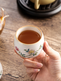 汝窑茶杯主人杯女士个人专用高档陶瓷杯功夫茶单个杯子盏茶碗茶具