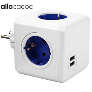 Allocacoc Smart Home PowerCube Socket EU Plug 4 Outlets 2 U