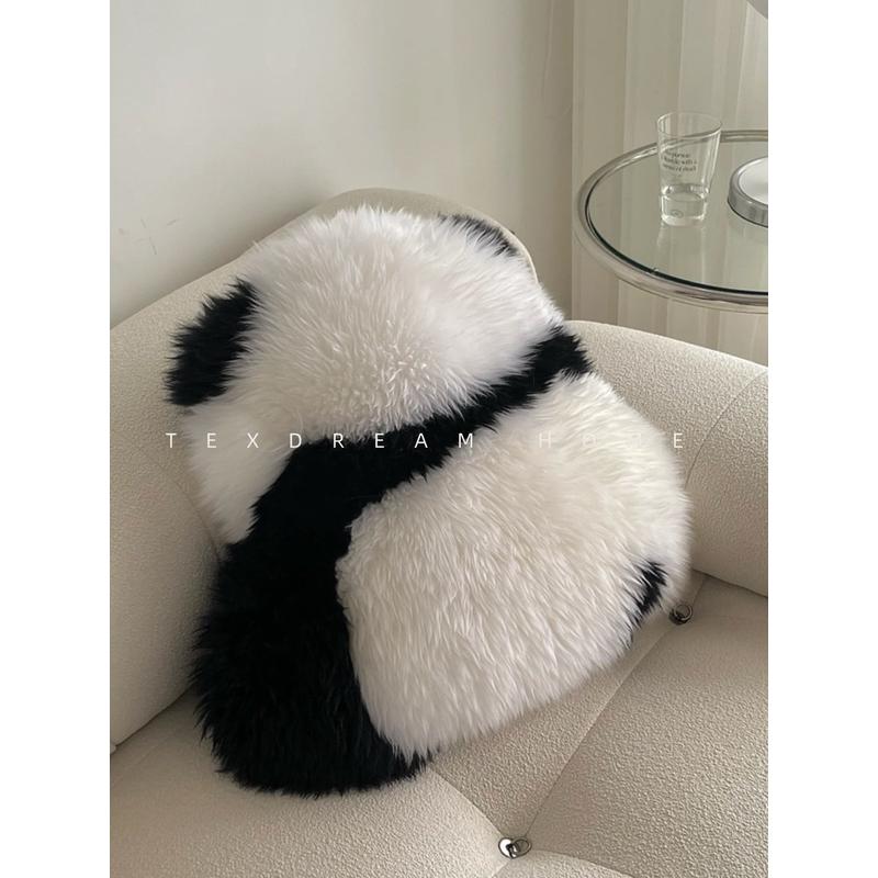 Texdream态度 萌兰花花同款熊猫抱枕 羊毛抱枕可爱靠垫沙发坐垫