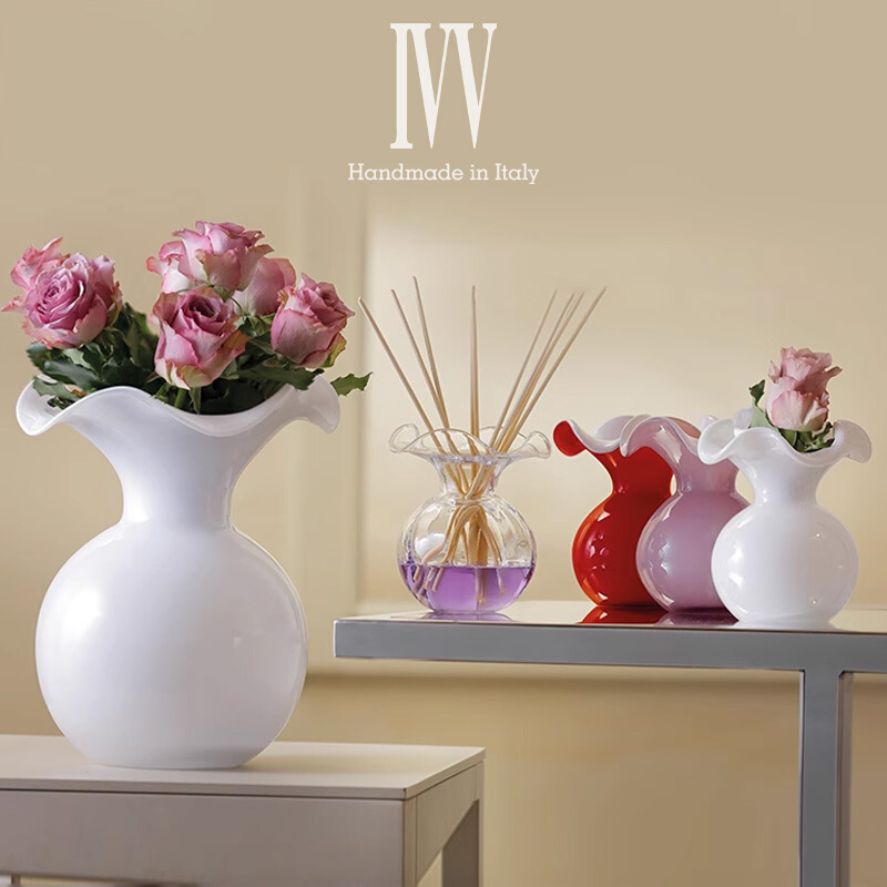意大利IVV玻璃花瓶现代轻奢北欧客厅摆件装饰创意水插花瓶干花瓶