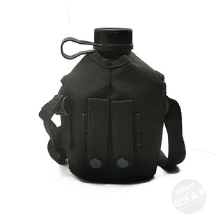 户外挎包式战术黑色水壶军迷便携大容量运动拓展扁壶19铝制消防壶