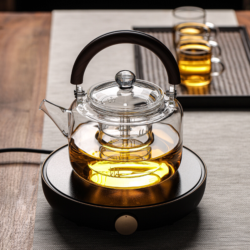林子茶忆 家用大容量创意耐热玻璃蒸煮提梁茶壶养生煮茶器电陶炉