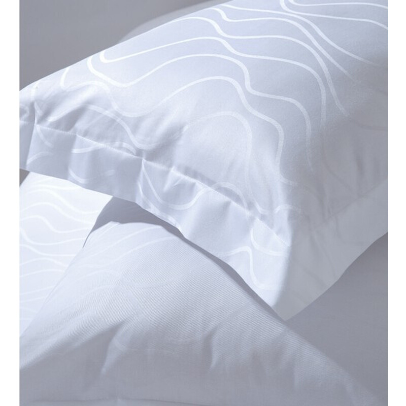 五L星级酒店宾馆床上用品 高档纯棉白色贡缎提花 四件套 60支全棉
