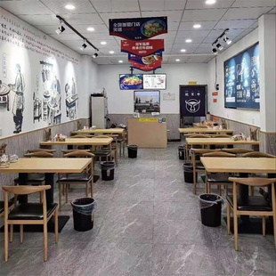 快餐桌椅组合奶茶汉堡烧烤饭店餐厅面馆小吃店餐饮桌子商用经济型