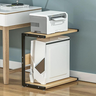 钢木主机托架电脑机箱架落地办公桌边打印机收纳架多层桌柜置物架