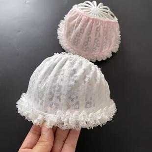 婴儿卤囟门帽夏季宝宝胎帽宽发带透气0-3-6个月新生儿棉空顶帽
